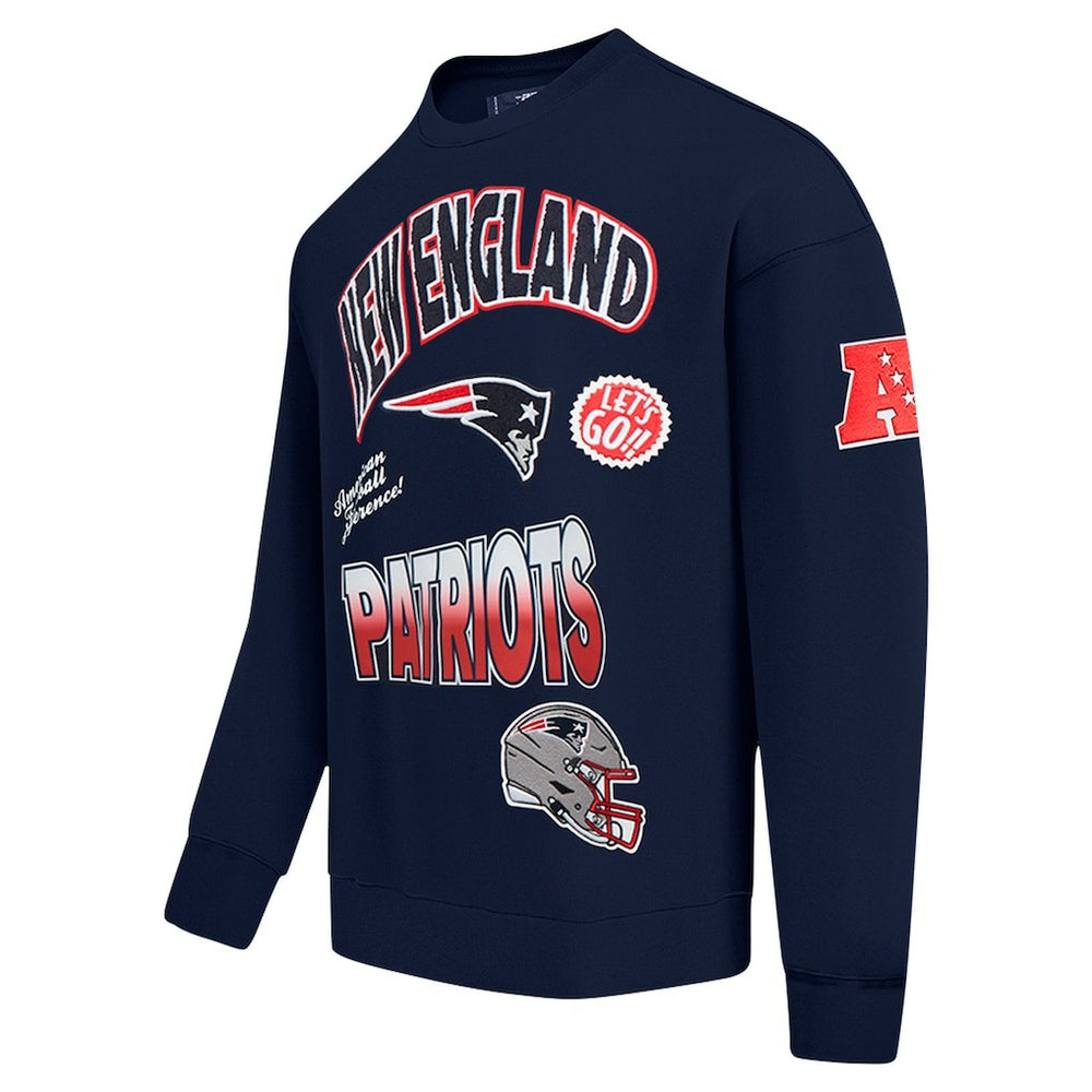 New England Patriots Pro Standard Turn It Up Drop Shoulder Pullover Sweatshirt - Navy on sale