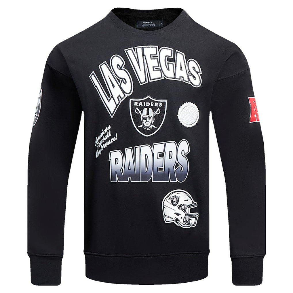 Las Vegas Raiders Pro Standard Turn It Up Drop Shoulder Pullover Sweatshirt - Black sale