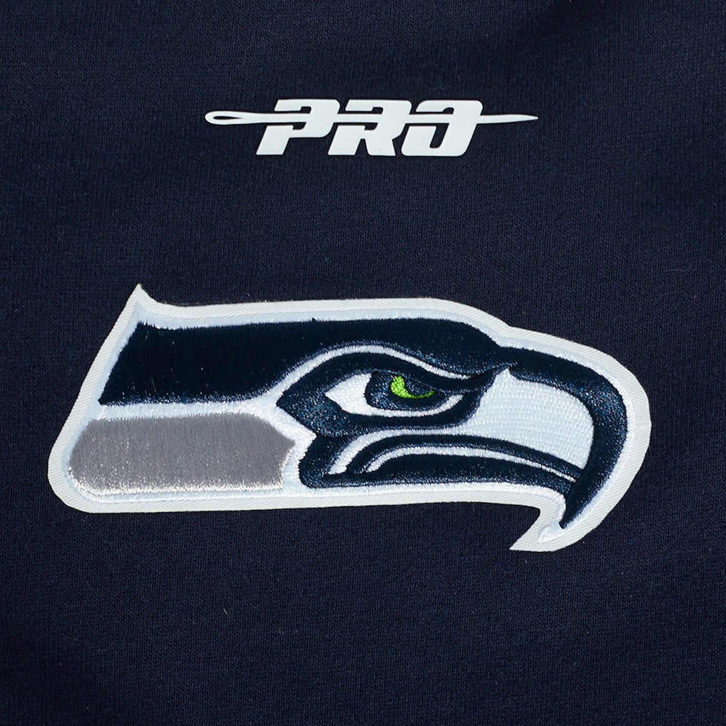 Seattle Seahawks Pro Standard Turn It Up Drop Shoulder Pullover Sweatshirt - College Navy outlet
