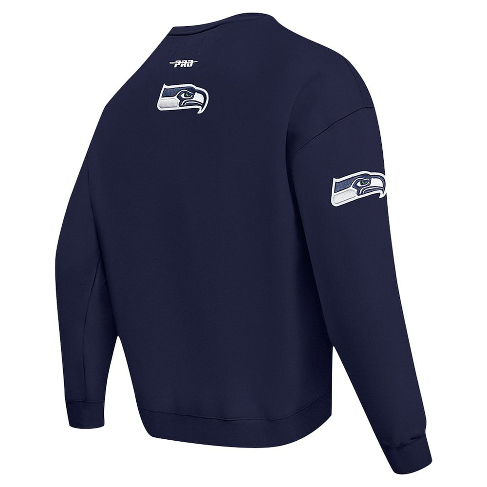 Seattle Seahawks Pro Standard Turn It Up Drop Shoulder Pullover Sweatshirt - College Navy outlet