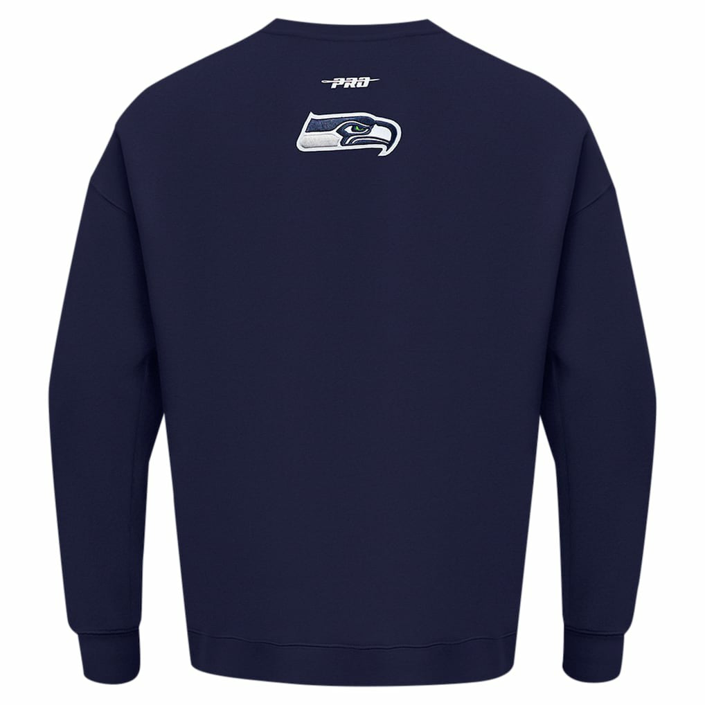 Seattle Seahawks Pro Standard Turn It Up Drop Shoulder Pullover Sweatshirt - College Navy outlet