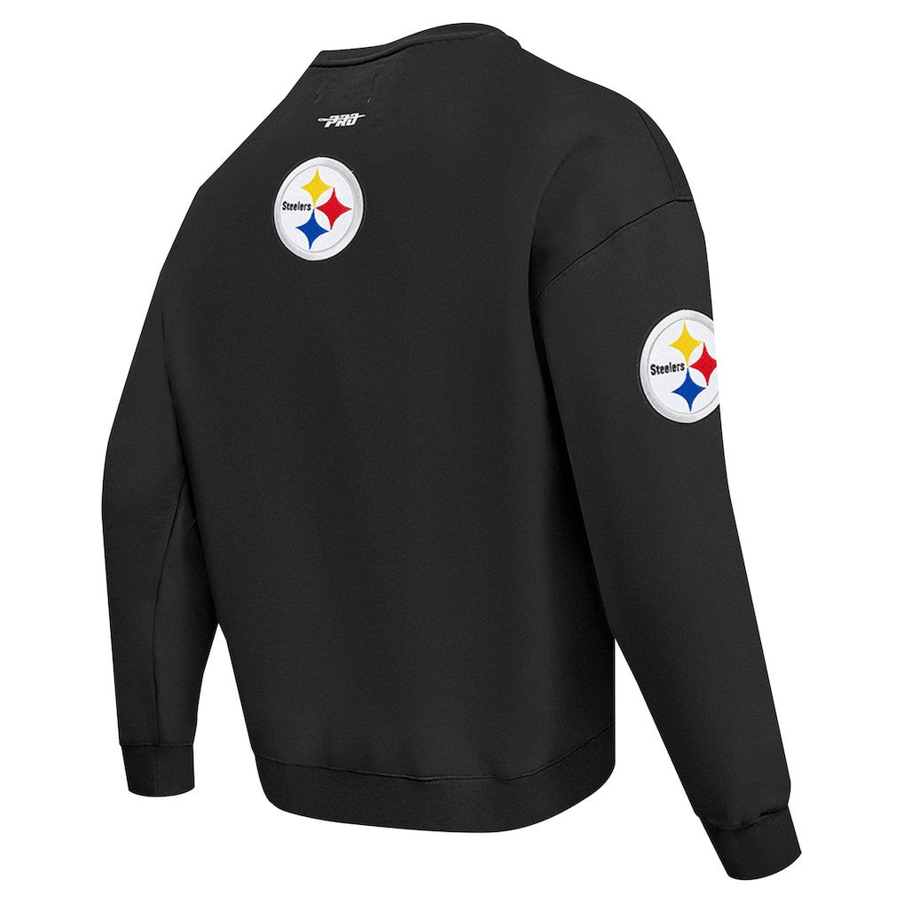 Pittsburgh Steelers Pro Standard Turn It Up Drop Shoulder Pullover Sweatshirt - Black cheap