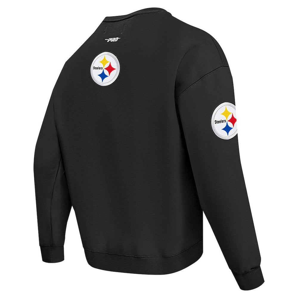 Pittsburgh Steelers Pro Standard Turn It Up Drop Shoulder Pullover Sweatshirt - Black cheap