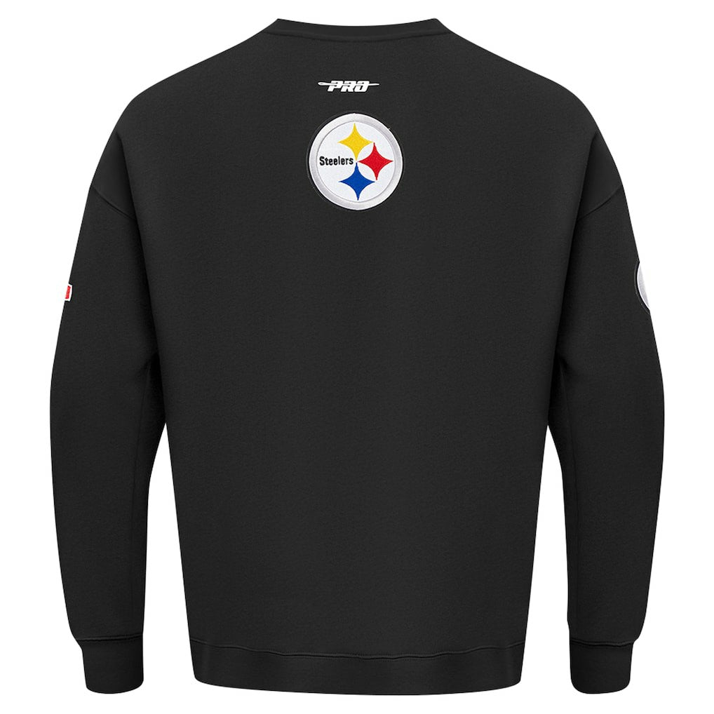 Pittsburgh Steelers Pro Standard Turn It Up Drop Shoulder Pullover Sweatshirt - Black cheap