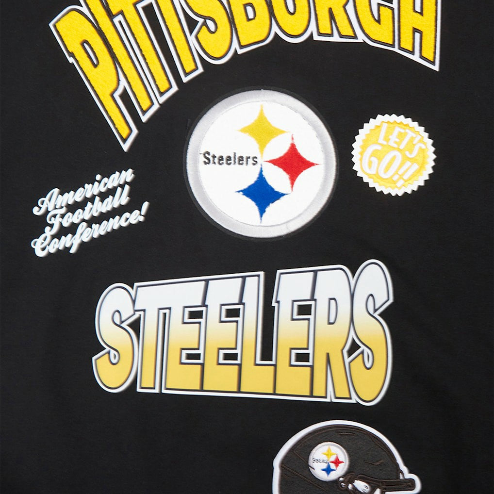 Pittsburgh Steelers Pro Standard Turn It Up Drop Shoulder Pullover Sweatshirt - Black cheap