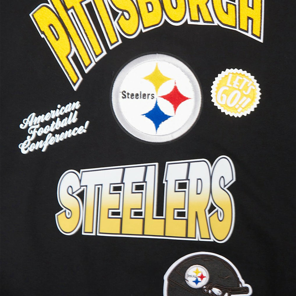 Pittsburgh Steelers Pro Standard Turn It Up Drop Shoulder Pullover Sweatshirt - Black cheap