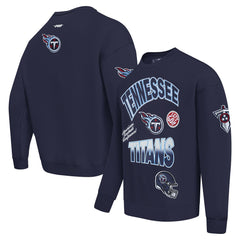 Tennessee Titans Pro Standard Turn It Up Drop Shoulder Pullover Sweatshirt - Navy discount