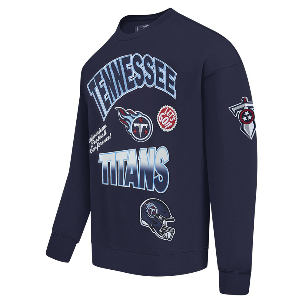 Tennessee Titans Pro Standard Turn It Up Drop Shoulder Pullover Sweatshirt - Navy discount
