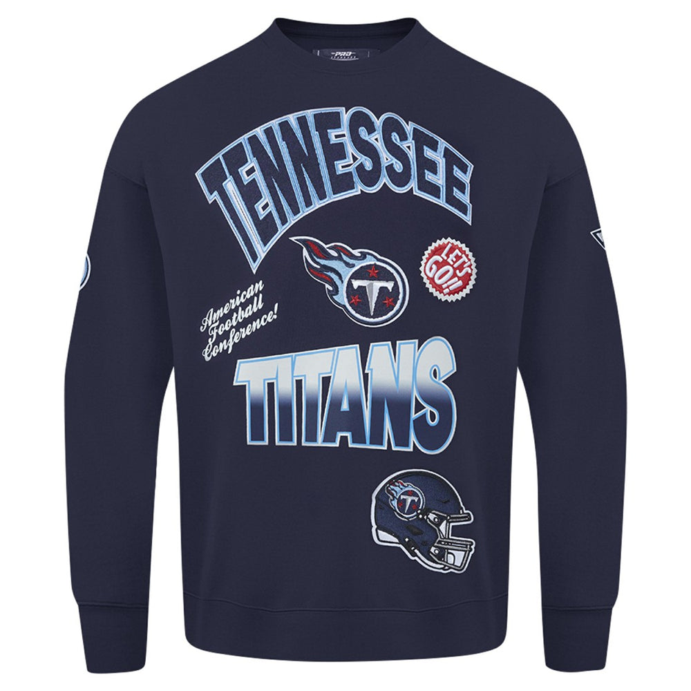 Tennessee Titans Pro Standard Turn It Up Drop Shoulder Pullover Sweatshirt - Navy discount