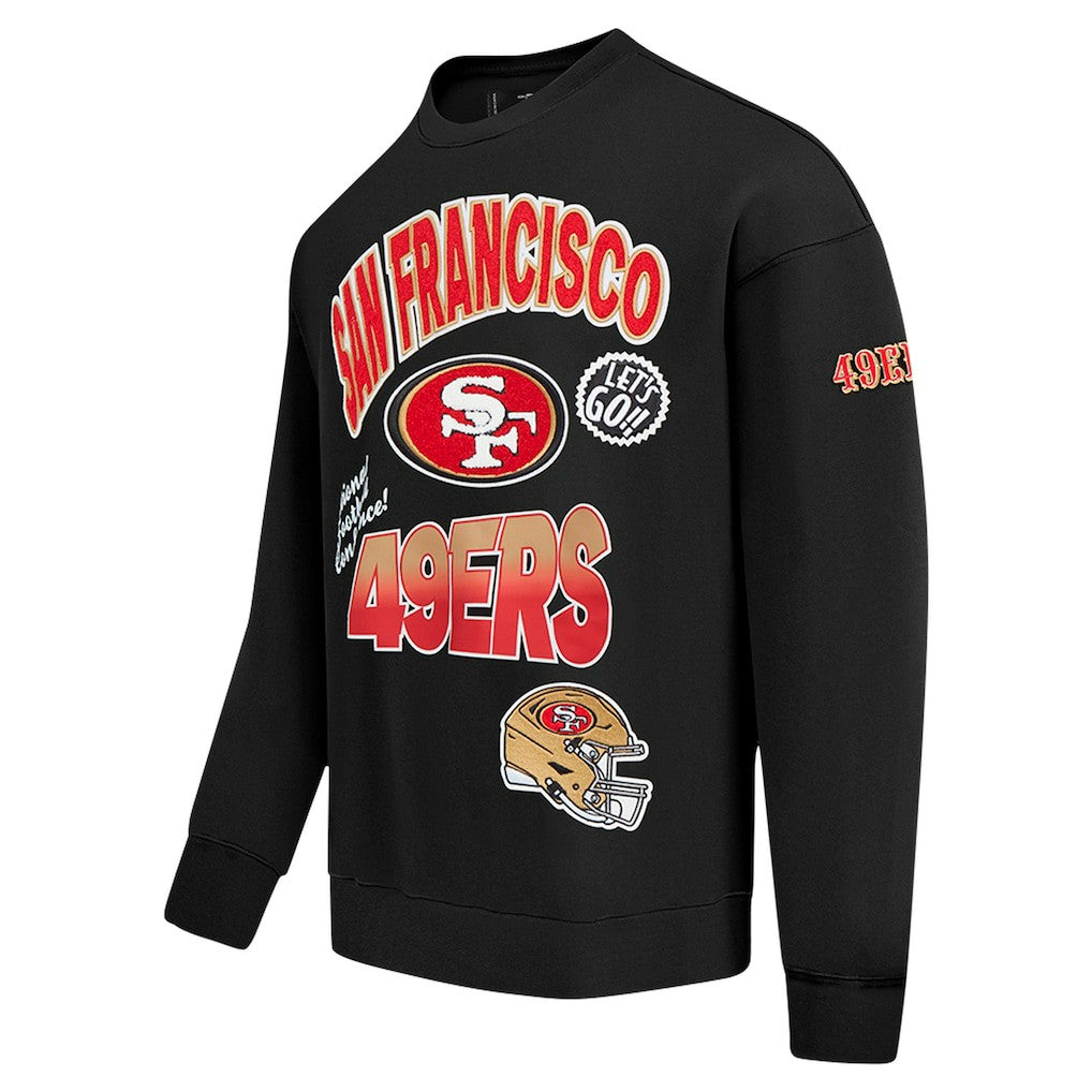 San Francisco 49ers Pro Standard Turn It Up Drop Shoulder Pullover Sweatshirt - Black for sale