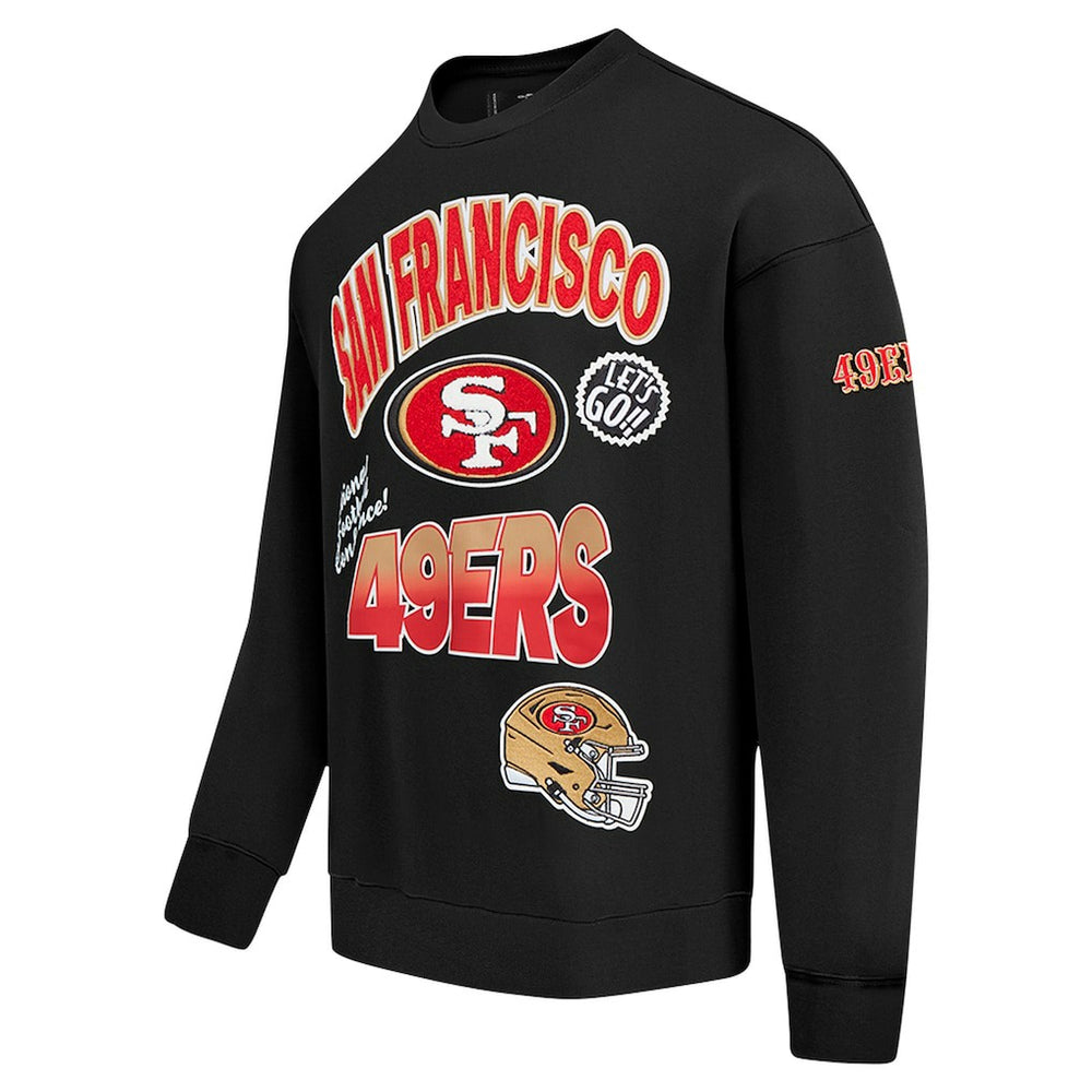 San Francisco 49ers Pro Standard Turn It Up Drop Shoulder Pullover Sweatshirt - Black for sale