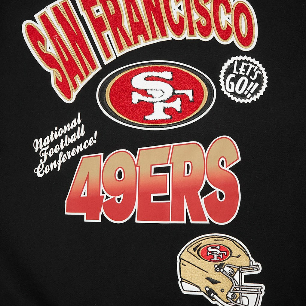 San Francisco 49ers Pro Standard Turn It Up Drop Shoulder Pullover Sweatshirt - Black for sale