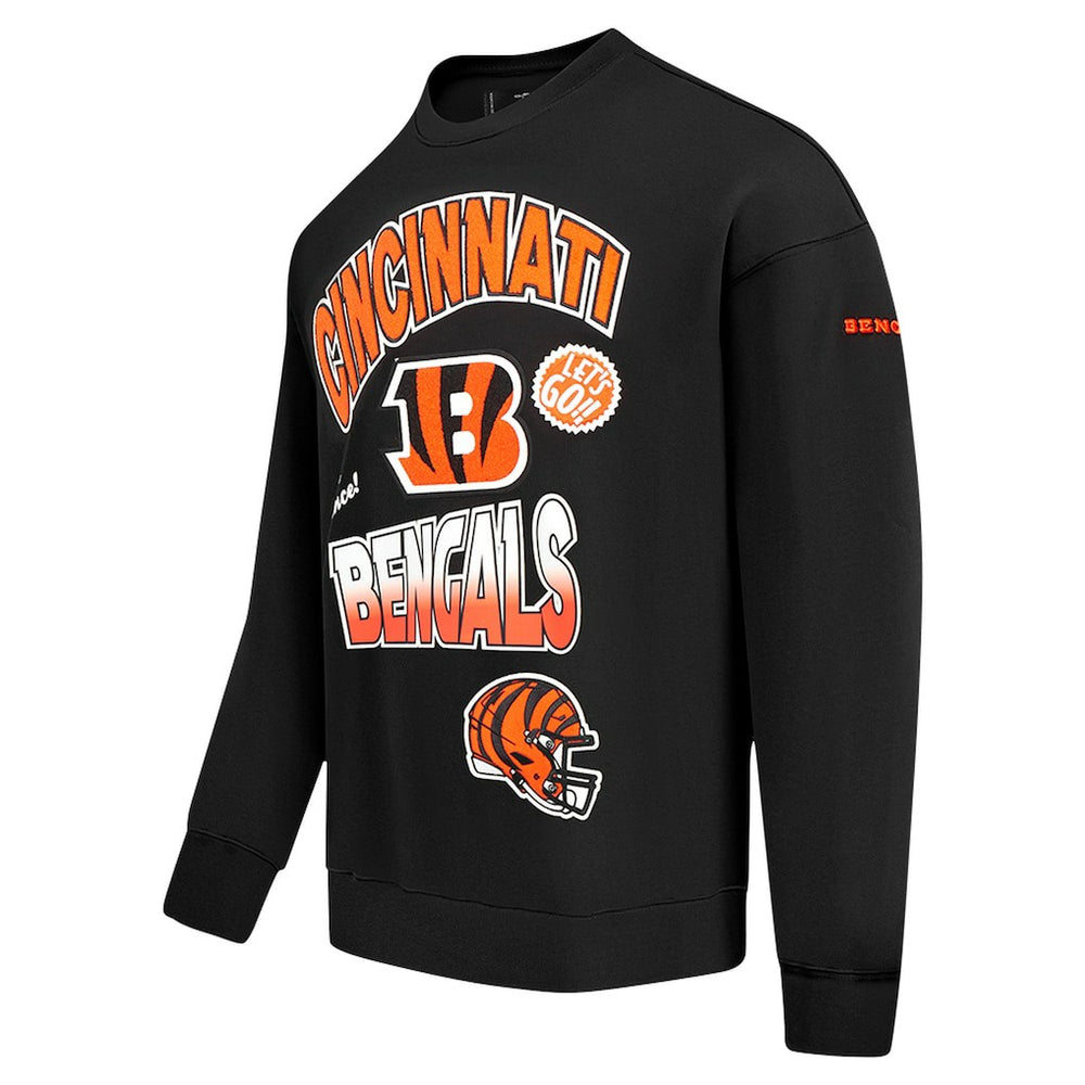Cincinnati Bengals Pro Standard Turn It Up Drop Shoulder Pullover Sweatshirt - Black cheap
