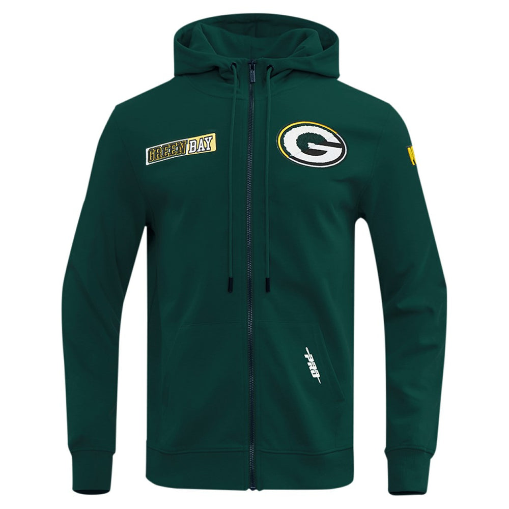 Green Bay Packers Pro Standard Split Logo Double Knit Full-Zip Hoodie - Green cheap