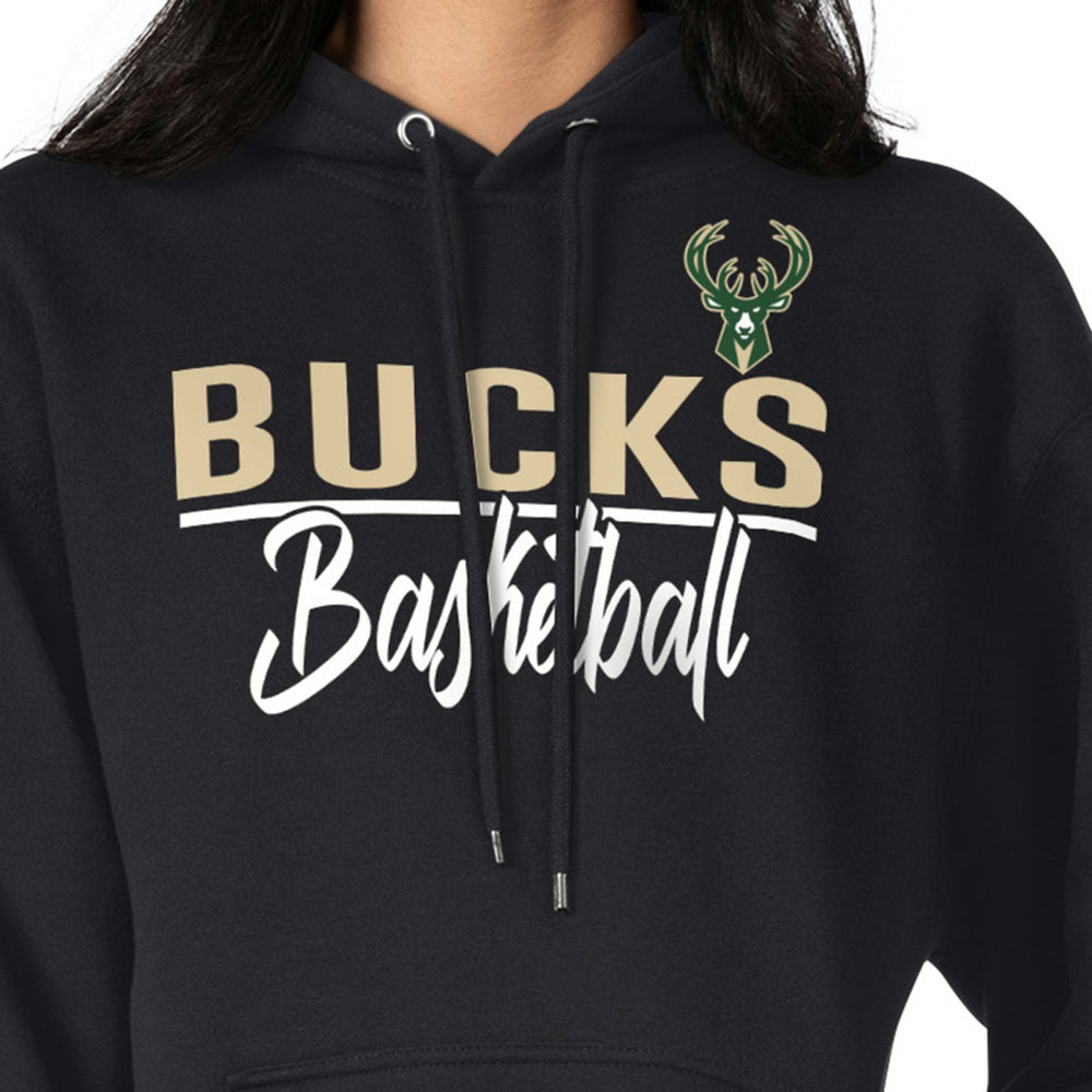 Milwaukee Bucks G-III 4Her by Carl Banks Women's Graphics Fleece Pullover Hoodie - Black outlet