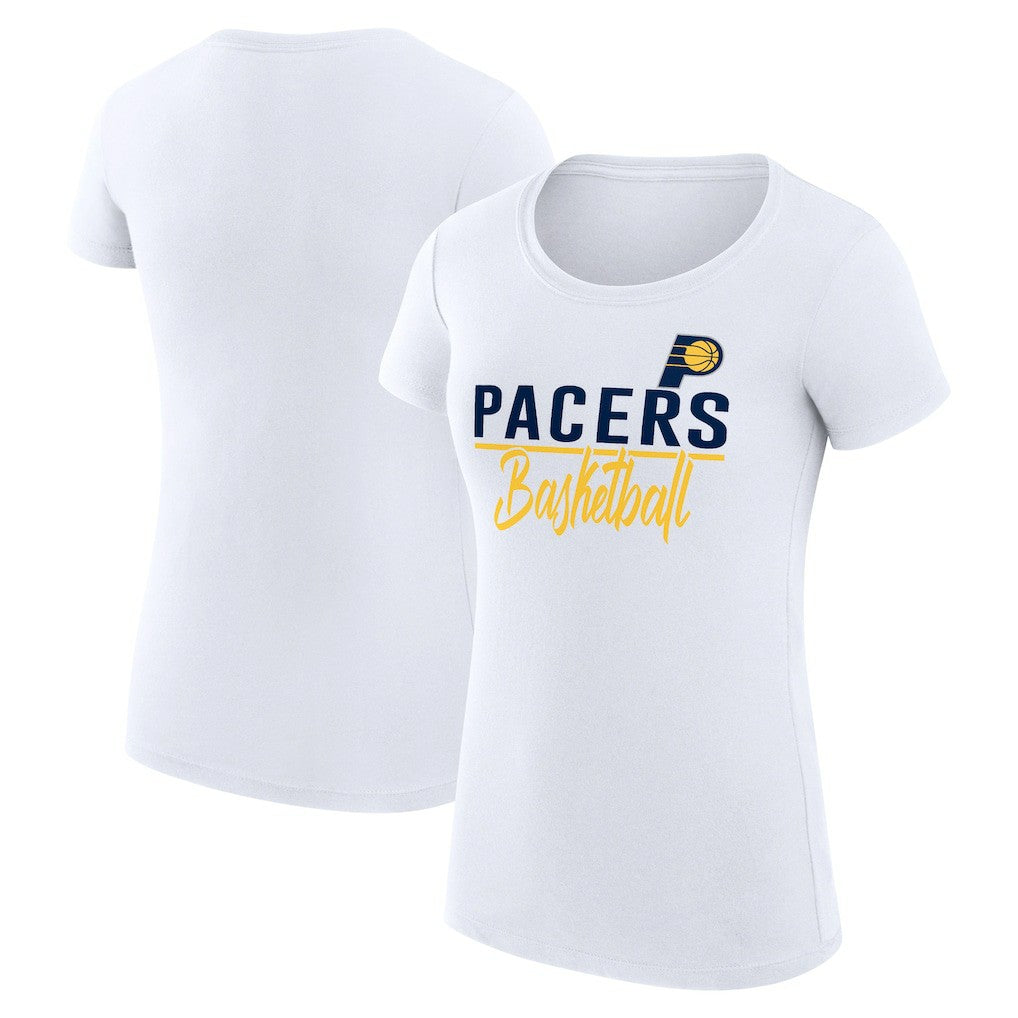 Indiana Pacers G-III 4Her by Carl Banks Women's Super-Slim Fit Lightweight Team Sport V-Neck T-Shirt - White for sale