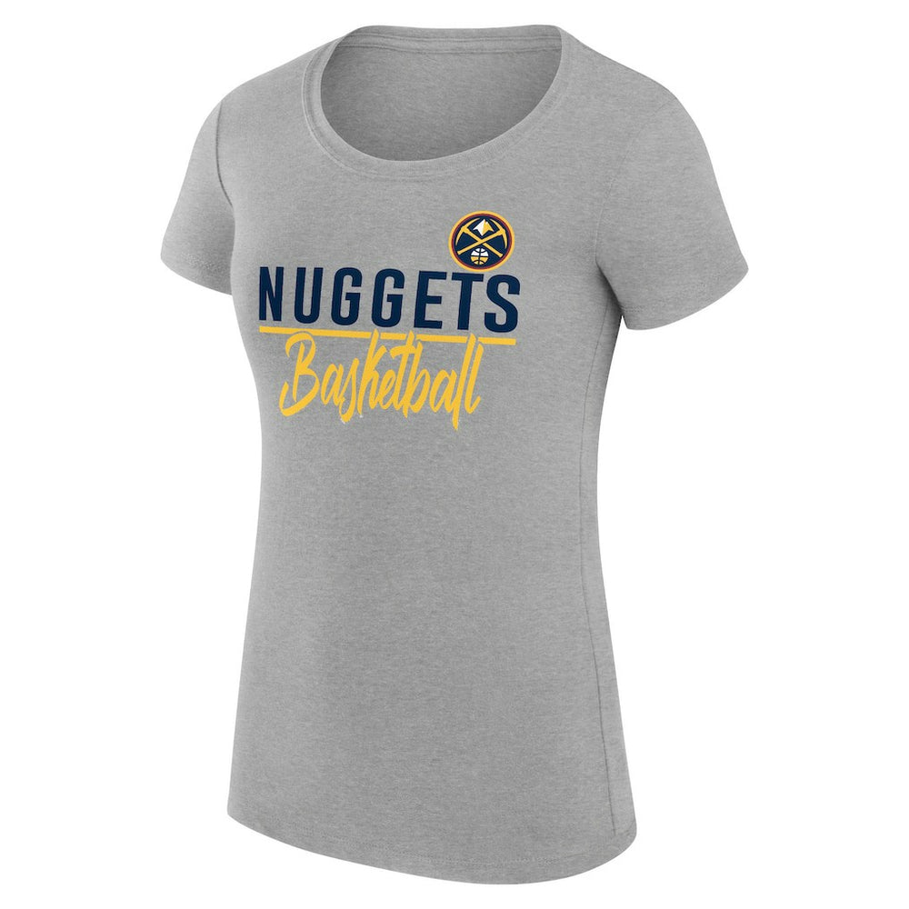Denver Nuggets G-III 4Her by Carl Banks Women's Super-Slim Fit Lightweight Team Sport V-Neck T-Shirt sale - Heather Gray cheap