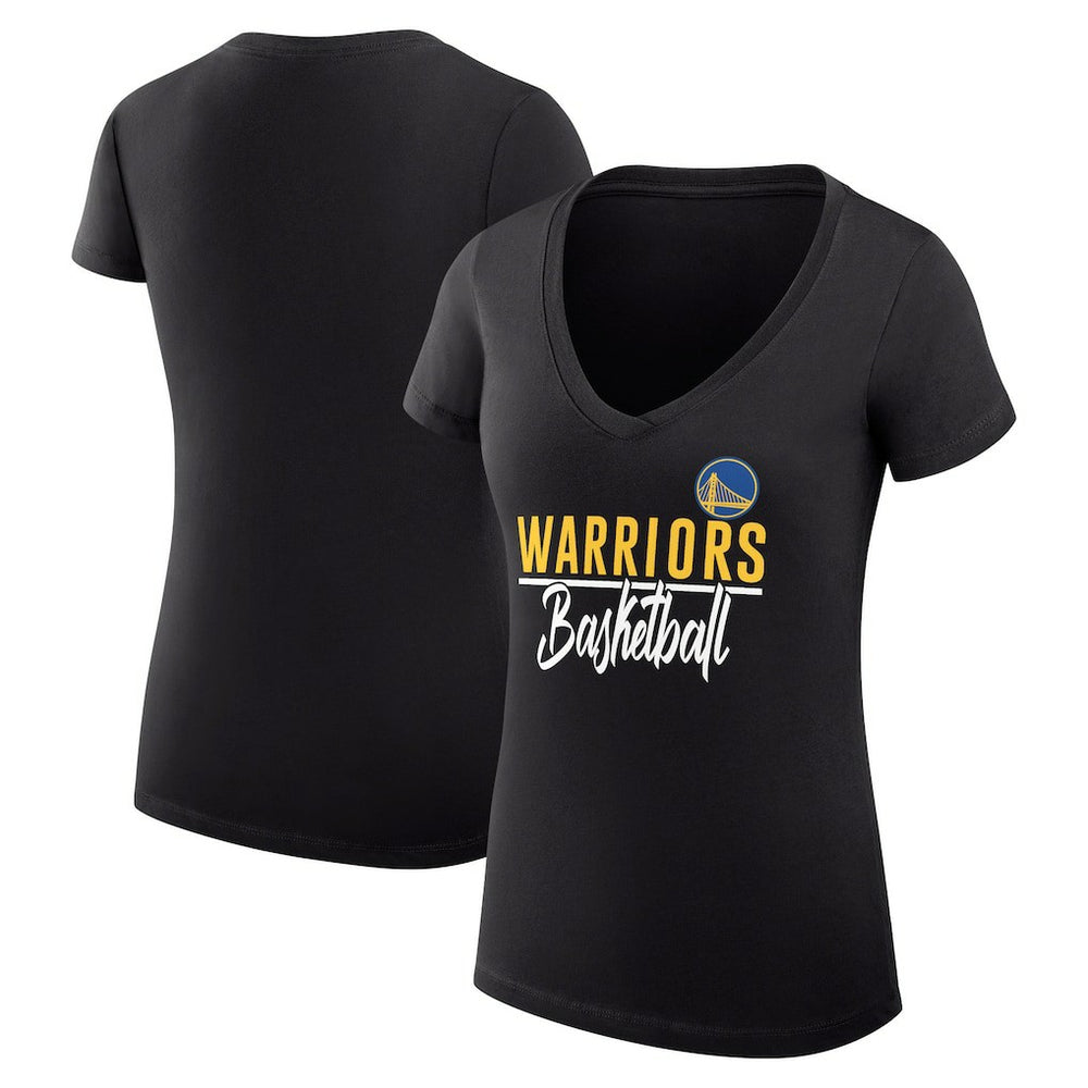Golden State Warriors G-III 4Her by Carl Banks Women's Super-Slim Fit Lightweight Team Sport V-Neck T-Shirt sale - Black for sale