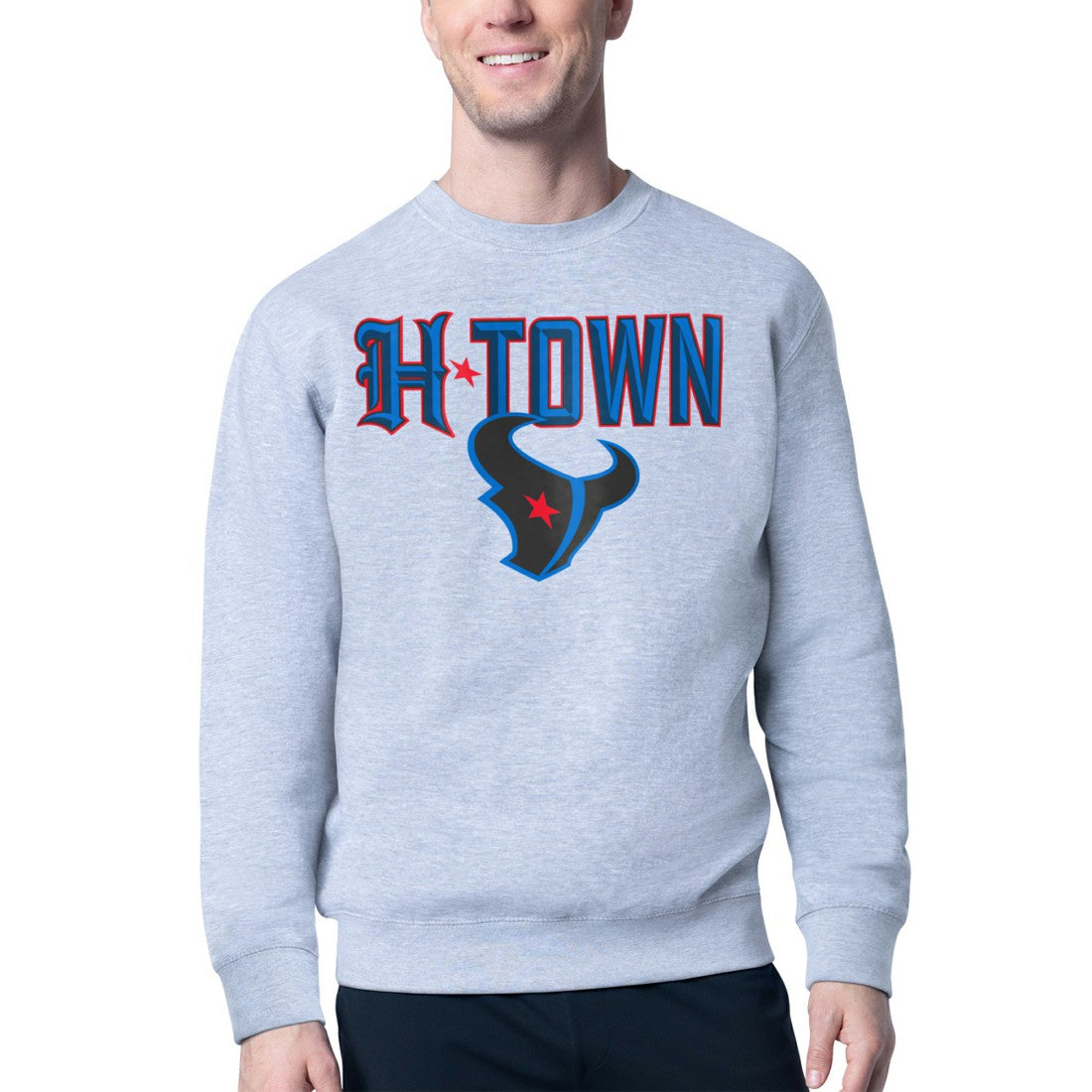Houston Texans Starter H-Town Graphic Fleece Pullover Sweatshirt - Heather Gray discount