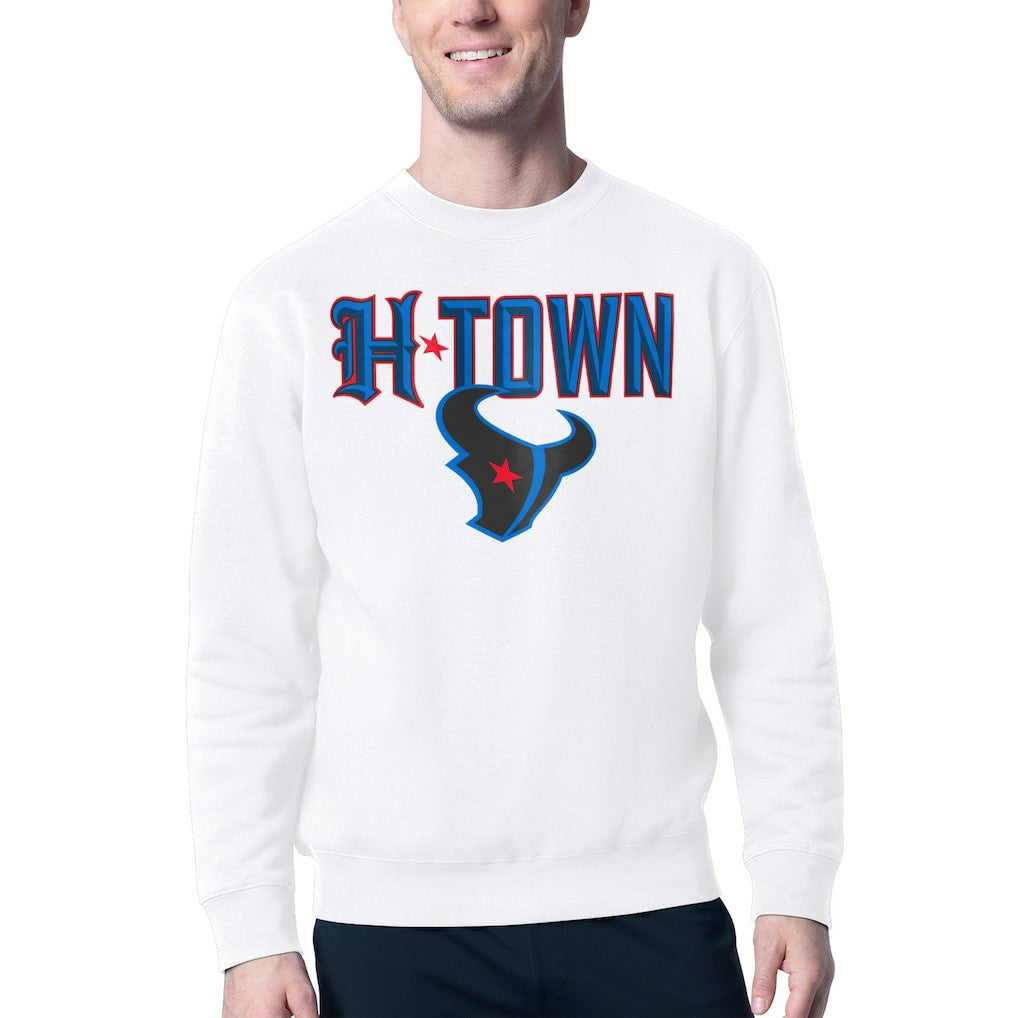 Houston Texans Starter H-Town Graphic Fleece Pullover Sweatshirt - White for sale