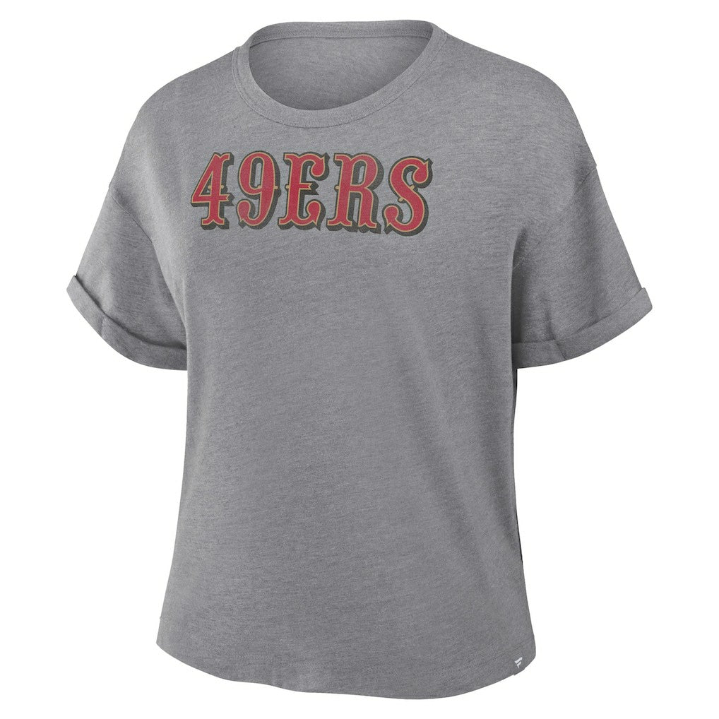 San Francisco 49ers Women's Swing Pass Tri-Blend Boxy T-Shirt - Heather Gray discount