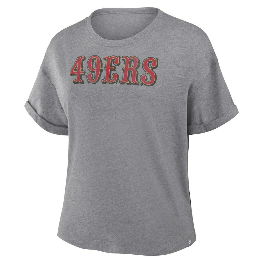 San Francisco 49ers Women's Swing Pass Tri-Blend Boxy T-Shirt - Heather Gray discount