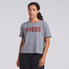 San Francisco 49ers Women's Swing Pass Tri-Blend Boxy T-Shirt - Heather Gray discount