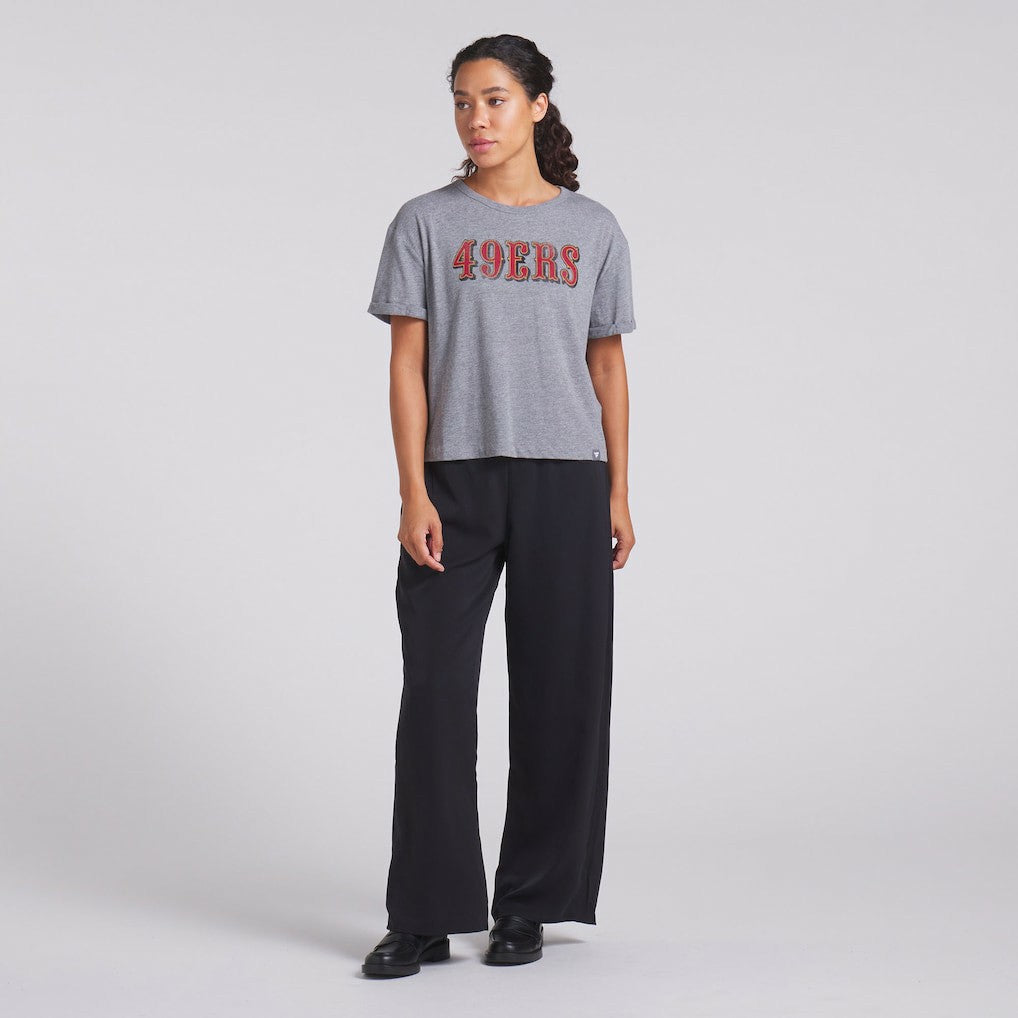 San Francisco 49ers Women's Swing Pass Tri-Blend Boxy T-Shirt - Heather Gray discount