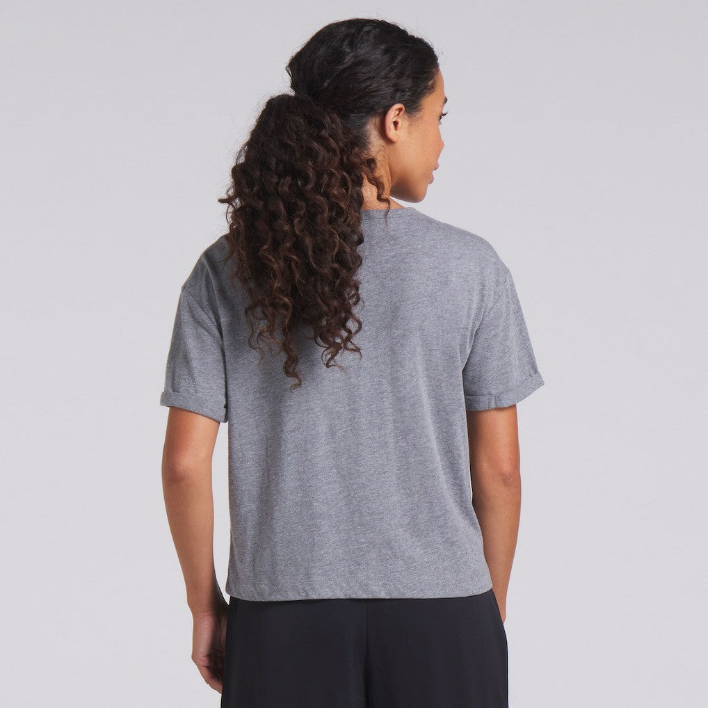 San Francisco 49ers Women's Swing Pass Tri-Blend Boxy T-Shirt - Heather Gray discount