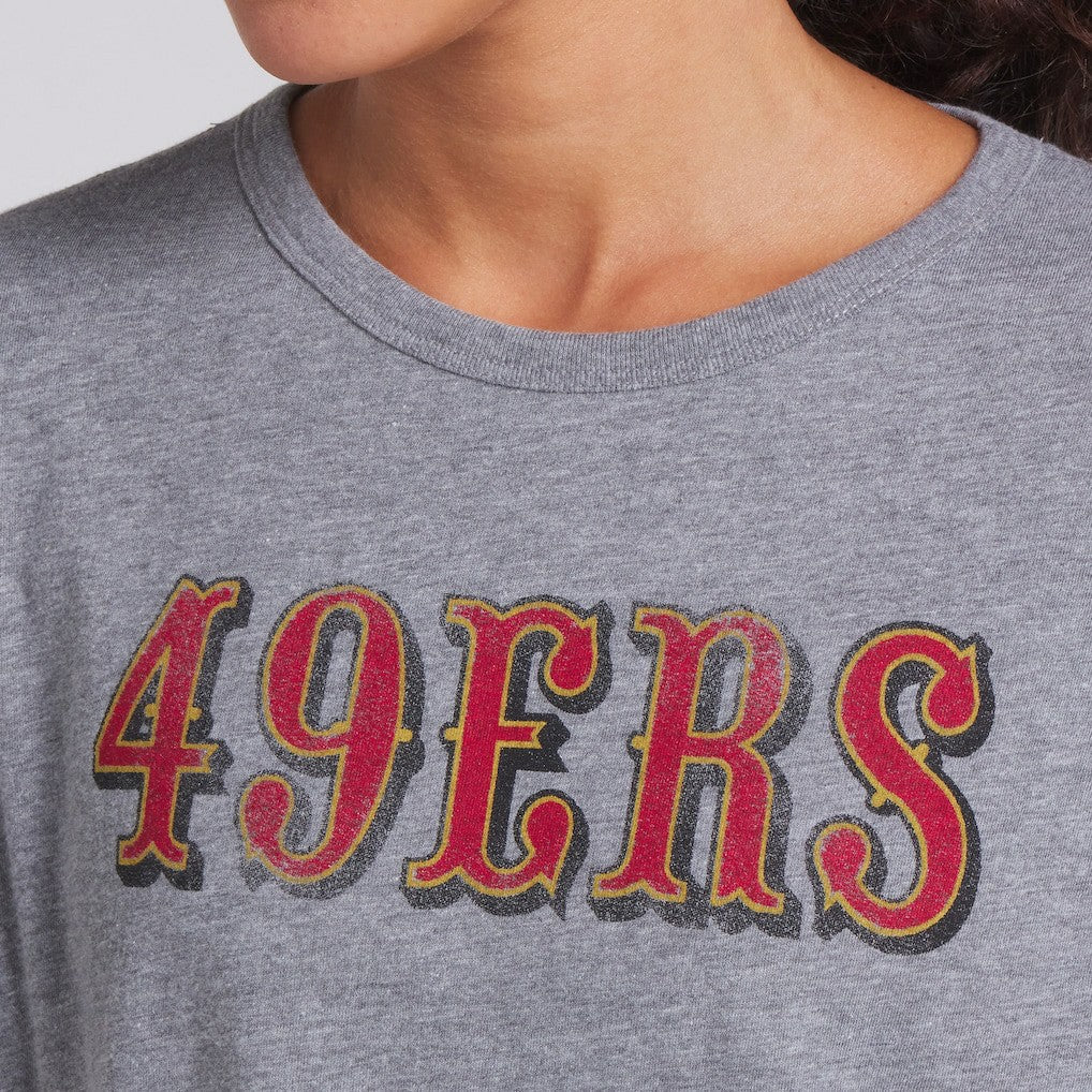 San Francisco 49ers Women's Swing Pass Tri-Blend Boxy T-Shirt - Heather Gray discount
