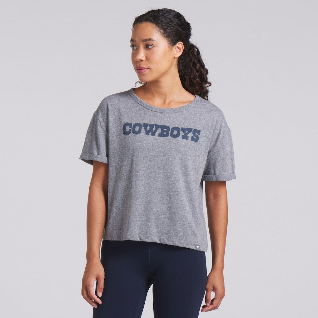 Dallas Cowboys Women's Swing Pass Tri-Blend Boxy T-Shirt - Heather Gray on sale