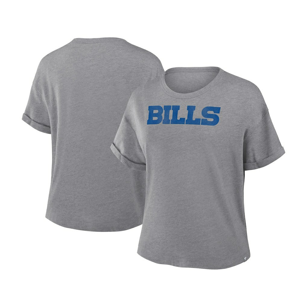 Buffalo Bills Women's Swing Pass Tri-Blend Boxy T-Shirt - Heather Gray outlet