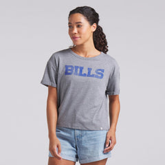 Buffalo Bills Women's Swing Pass Tri-Blend Boxy T-Shirt - Heather Gray outlet
