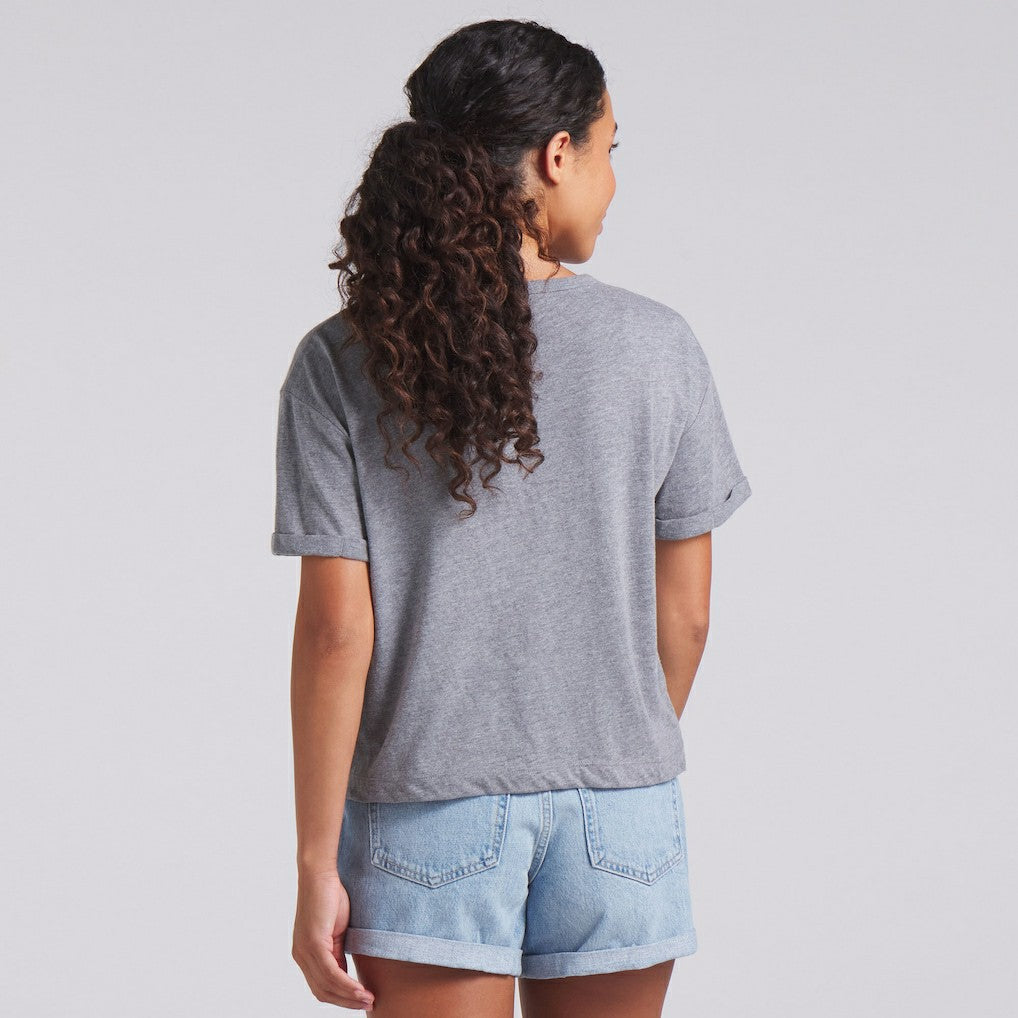 Buffalo Bills Women's Swing Pass Tri-Blend Boxy T-Shirt - Heather Gray outlet