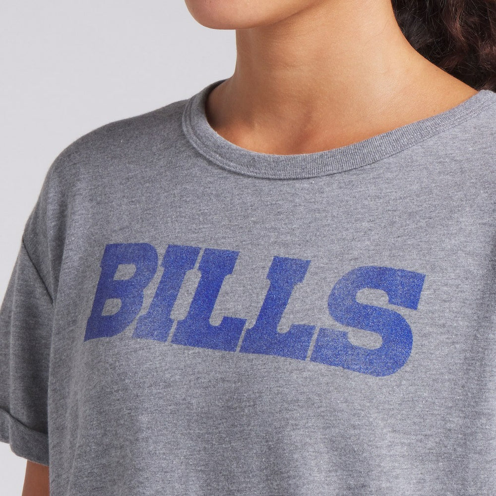 Buffalo Bills Women's Swing Pass Tri-Blend Boxy T-Shirt - Heather Gray outlet