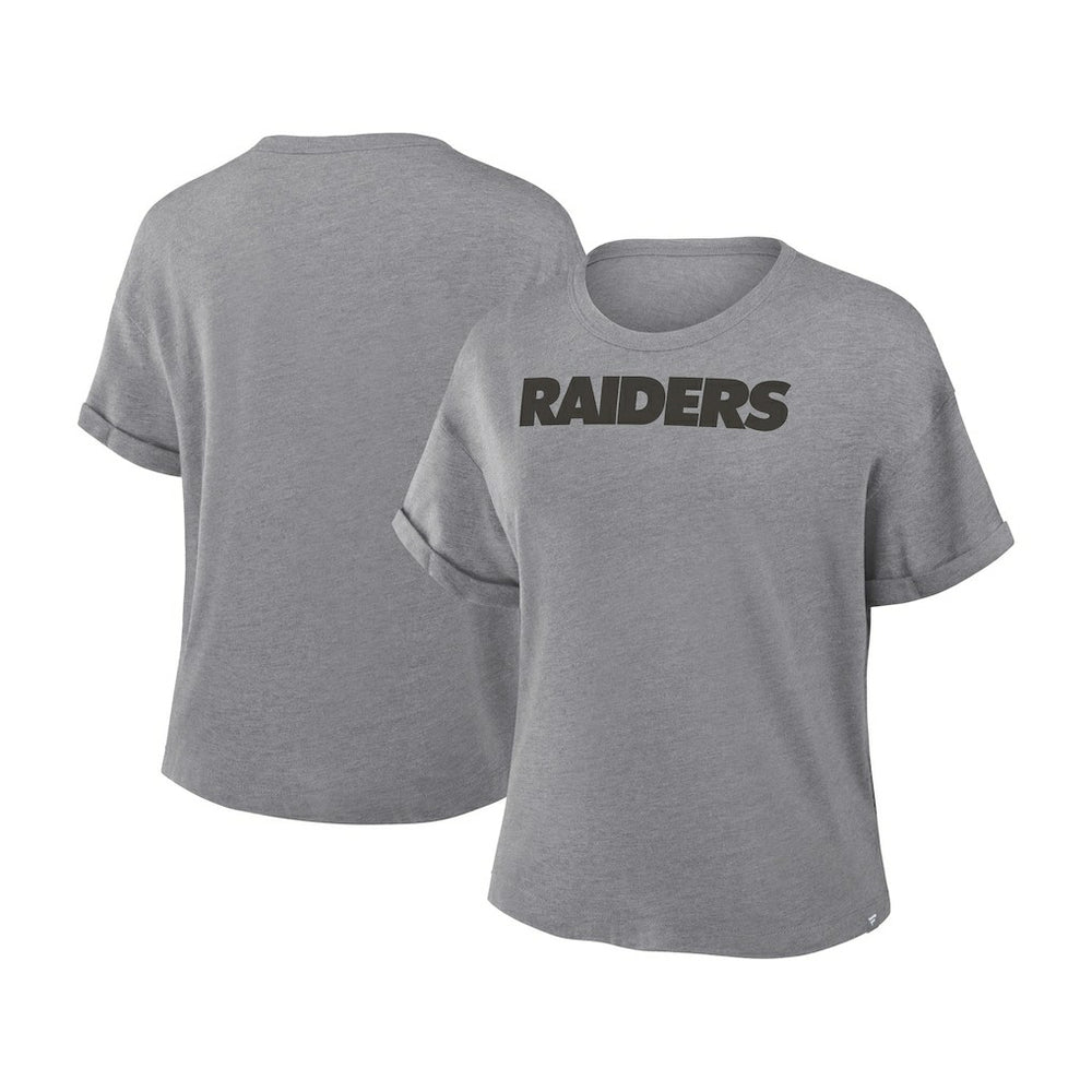 Las Vegas Raiders Women's Swing Pass Tri-Blend Boxy T-Shirt - Heather Gray cheap
