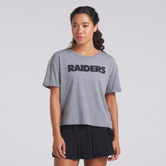 Las Vegas Raiders Women's Swing Pass Tri-Blend Boxy T-Shirt - Heather Gray cheap