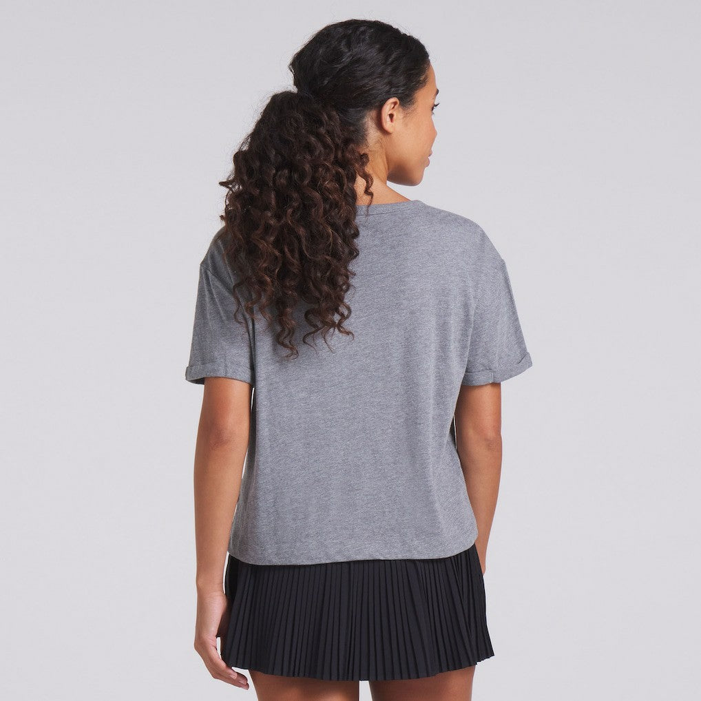Las Vegas Raiders Women's Swing Pass Tri-Blend Boxy T-Shirt - Heather Gray cheap
