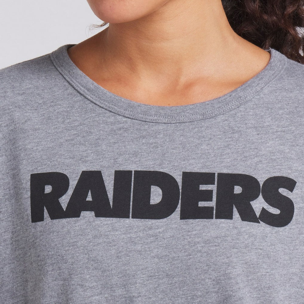 Las Vegas Raiders Women's Swing Pass Tri-Blend Boxy T-Shirt - Heather Gray cheap