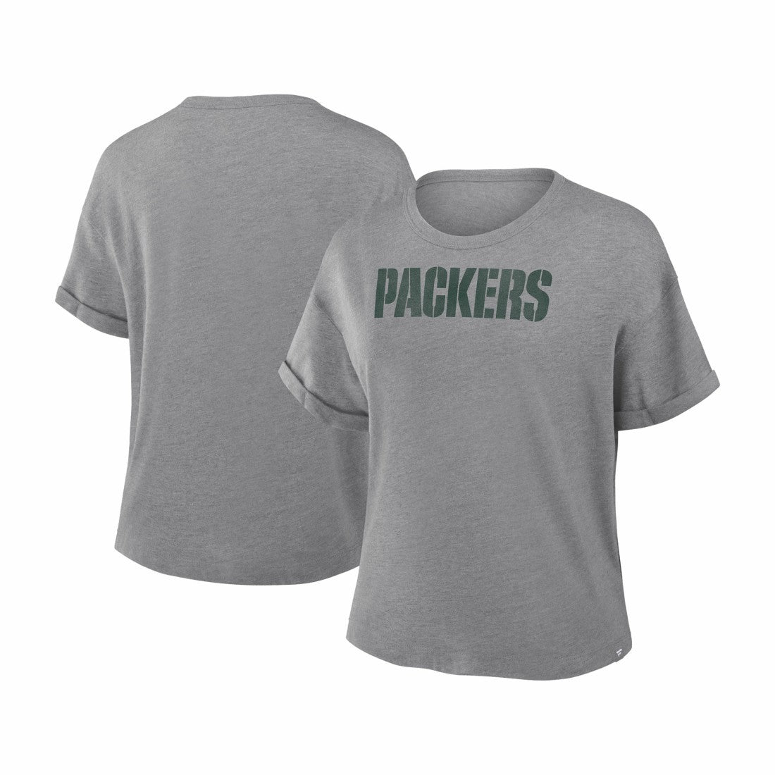 Green Bay Packers Women's Swing Pass Tri-Blend Boxy T-Shirt - Heather Gray on sale