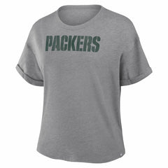Green Bay Packers Women's Swing Pass Tri-Blend Boxy T-Shirt - Heather Gray on sale