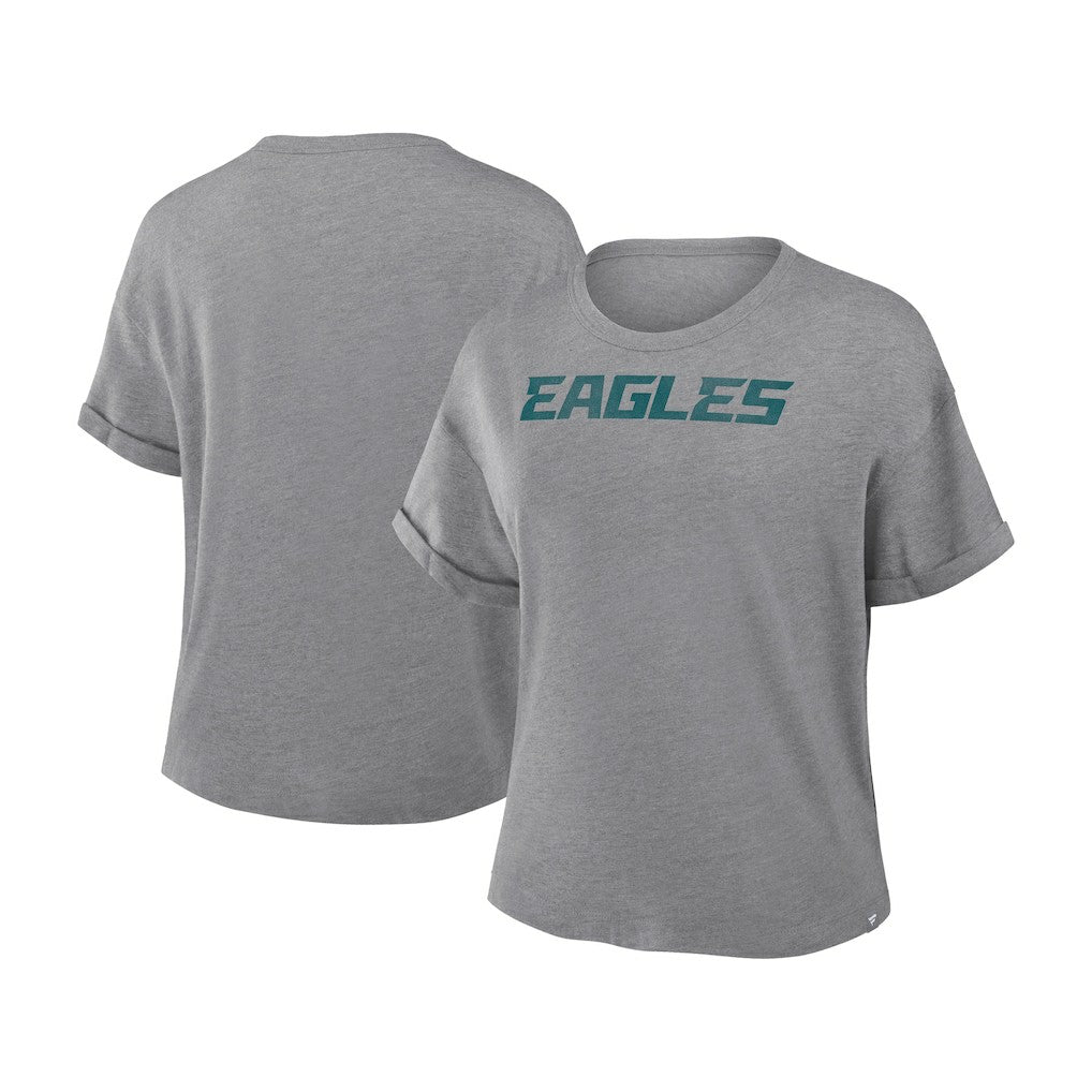 Philadelphia Eagles Women's Swing Pass Tri-Blend Boxy T-Shirt - Heather Gray online