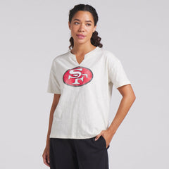 San Francisco 49ers Women's Trick Play Slub Boxy T-Shirt - Cream for sale