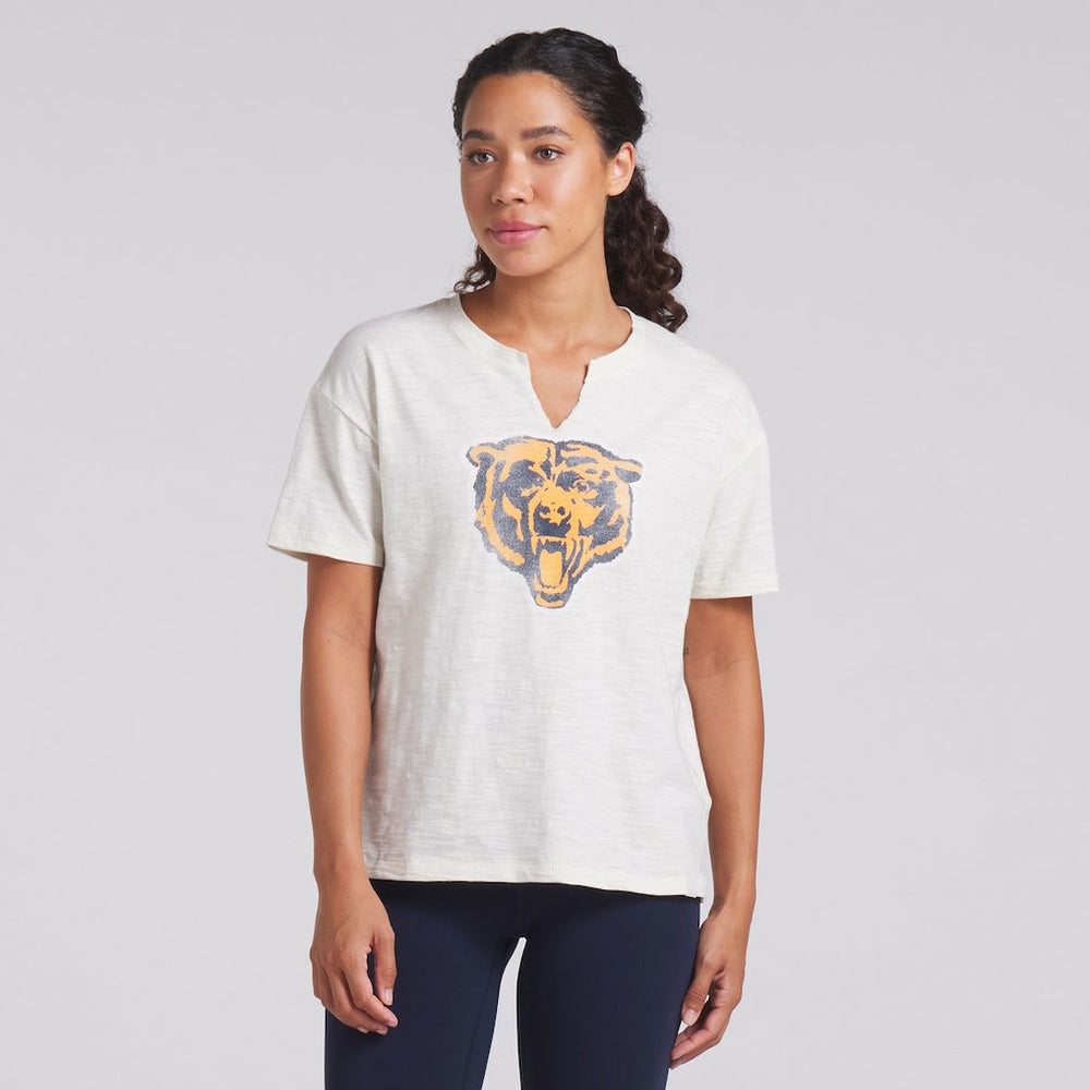 Chicago Bears Women's Trick Play Slub Boxy T-Shirt - Cream discount