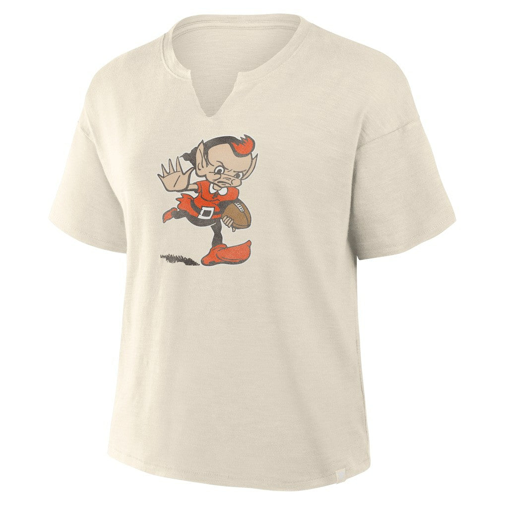 Cleveland Browns Women's Trick Play Slub Boxy T-Shirt - Cream cheap