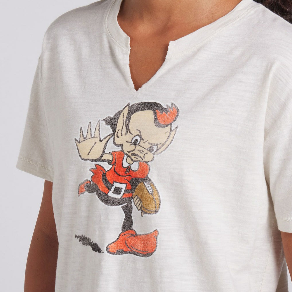 Cleveland Browns Women's Trick Play Slub Boxy T-Shirt - Cream cheap