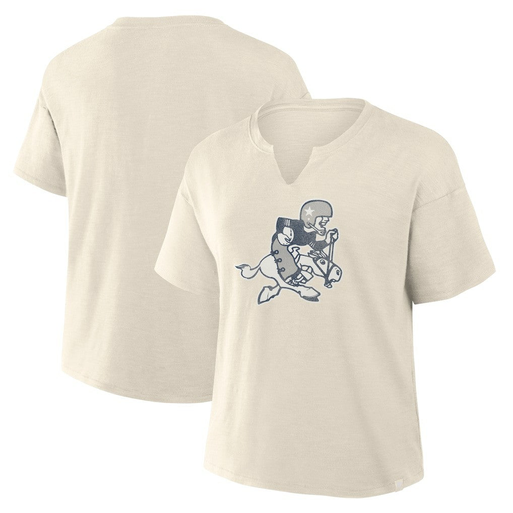Dallas Cowboys Women's Trick Play Slub Boxy T-Shirt - Cream sale