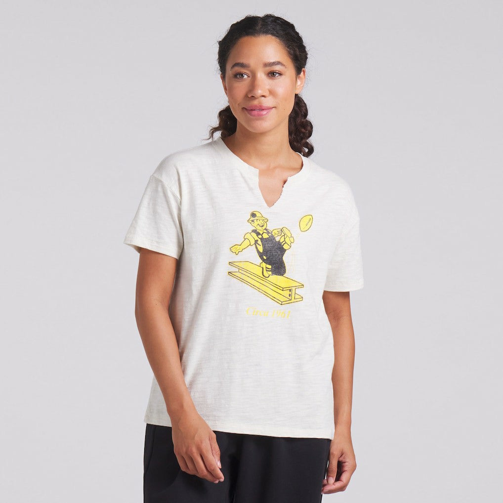 Pittsburgh Steelers Women's Trick Play Slub Boxy T-Shirt - Cream outlet