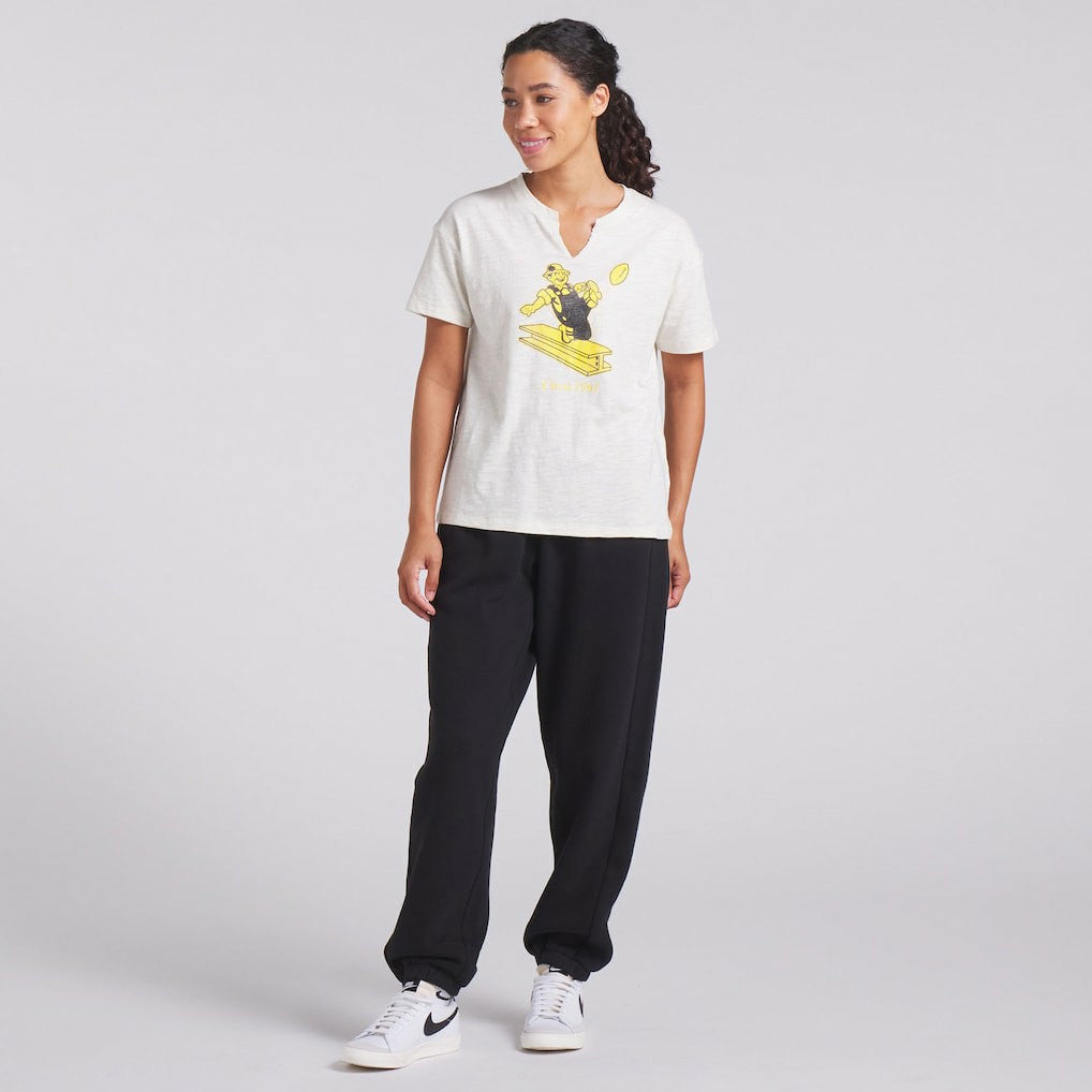 Pittsburgh Steelers Women's Trick Play Slub Boxy T-Shirt - Cream outlet