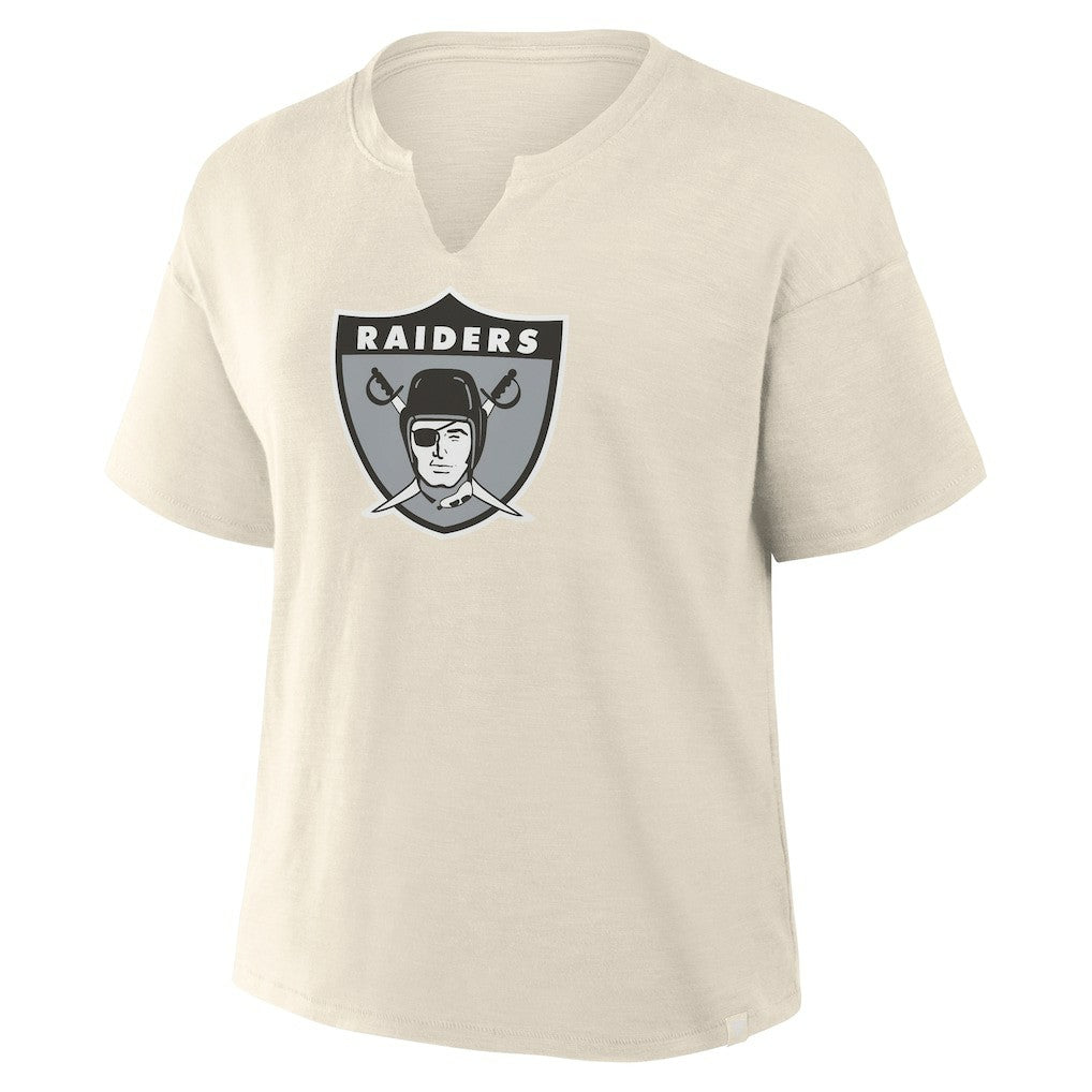 Las Vegas Raiders Women's Trick Play Slub Boxy T-Shirt - Cream online